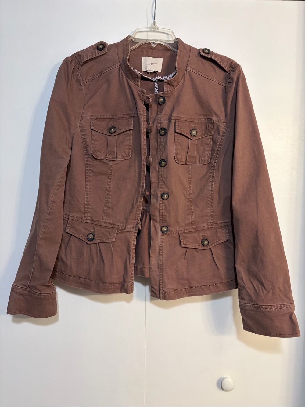 LOFT Dusty Mauve Chocolate Utility Jacket size medium